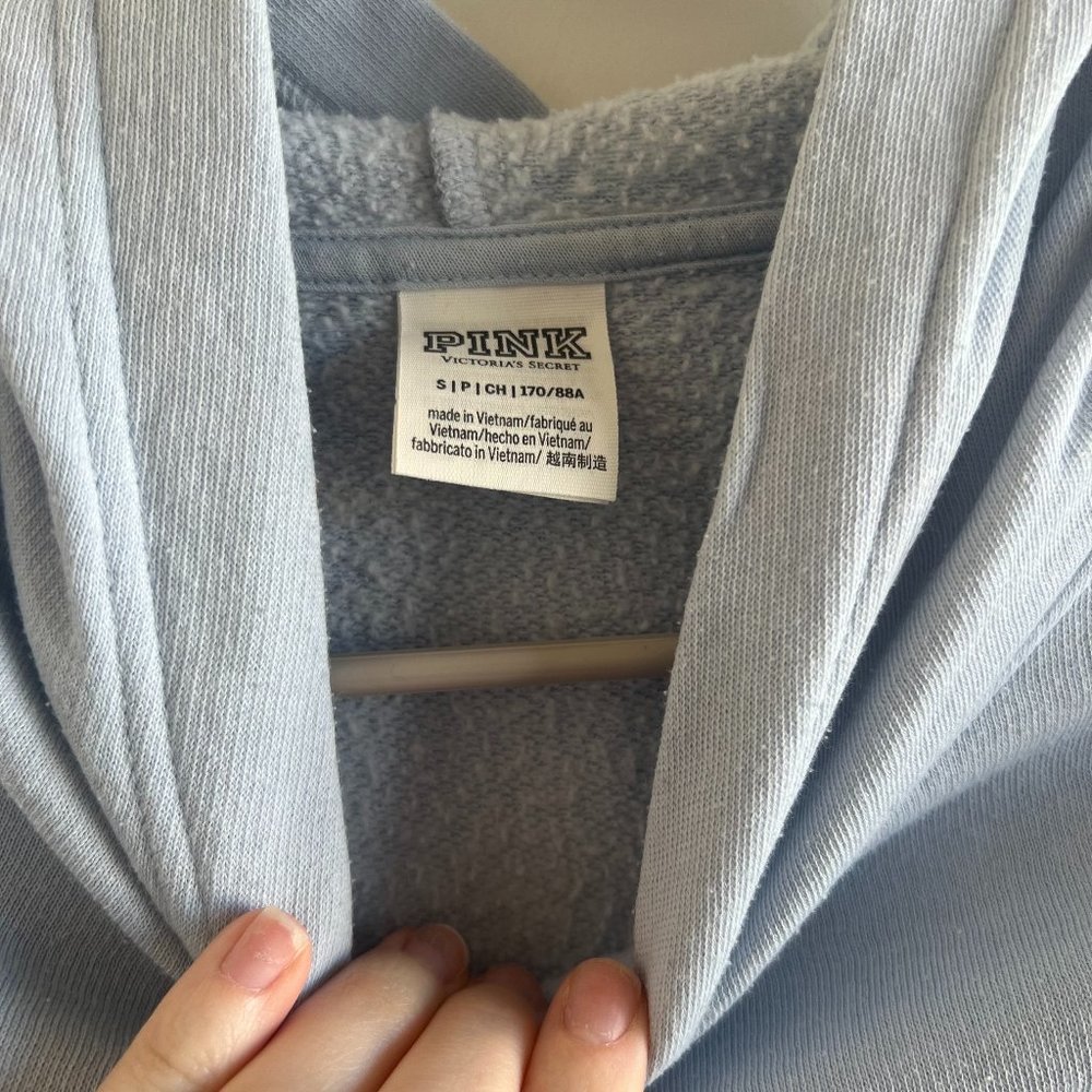 Light Blue Victoria's Secret PINK Hoodie - Picture 4 of 5